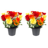 Artificial Silk Flower Grave Pot Memorial Arrangement