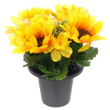 Artificial Silk Flower Grave Pot Memorial Arrangement
