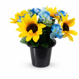 Artificial Silk Flower Grave Pot Memorial Arrangement