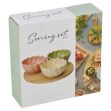 Ceramic Bowl Set Flower Shape Pastel
