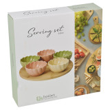 Ceramic Bowl Set Flower Shape Pastel