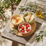 Ceramic Bowl Set Flower Shape Pastel