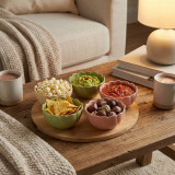 Ceramic Bowl Set Flower Shape Pastel