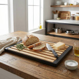 Bamboo Wooden Cutting Board Crumb Catcher Tray