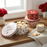 3 PCS Valentine Cookie Storage Tin Set