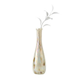 Tall Iridescent Mosaic Glass Bud Vase
