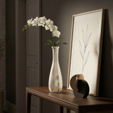 Tall Iridescent Mosaic Glass Bud Vase