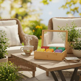 Bamboo Tea Bag Storage Box Organiser