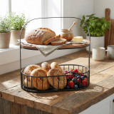 2 Tier Bread Basket Countertop Storage Rack