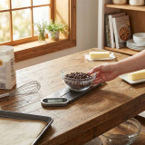 Foldable Digital Kitchen Scale Stainless Steel LCD Display