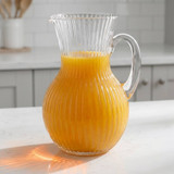 1.5L Vintage Ribbed Clear Glass Pitcher
