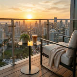 Round Pedestal Side Table 35x35x53cm