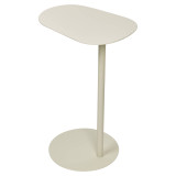 Oblong Metal Side Table Modern Pedestal