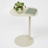 Oblong Metal Side Table Modern Pedestal