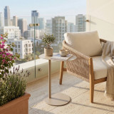 Oblong Metal Side Table Modern Pedestal