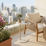 Oblong Metal Side Table Modern Pedestal