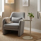 Oblong Metal Side Table Modern Pedestal