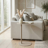 Oblong Metal Side Table Modern Pedestal