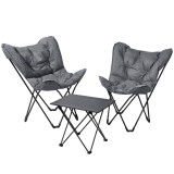 Grey Camping Chair and Table Set
