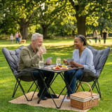 Grey Camping Chair and Table Set