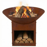 57cm Cast Iron Fire Bowl On Base