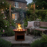 57cm Cast Iron Fire Bowl On Base