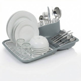 Grey Large Dish Holder Drainer Rack