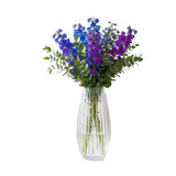 Tall Fluted Clear Glass Flower Vase
