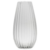 Tall Fluted Clear Glass Flower Vase