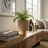 Modern Ribbed Ceramic Planter
