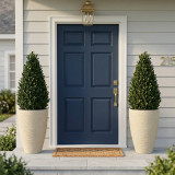 43cm Cream Ribbed Tapered Planter