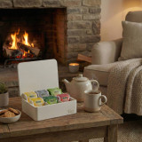 Tea Storage 6 Compartments Wooden Organiser