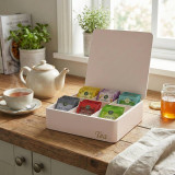 Tea Storage 6 Compartments Wooden Organiser