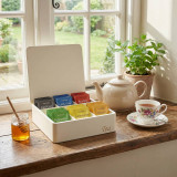 Tea Storage 6 Compartments Wooden Organiser