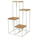 67cm 4 Tier Metal Wood Plant Stand