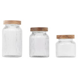 Glass Storage Jar with Wooden Lid