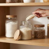 Glass Storage Jar with Wooden Lid