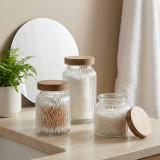 Glass Storage Jar with Wooden Lid