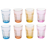 Faceted Tinted Drinking Glasses