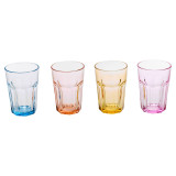 Faceted Tinted Drinking Glasses