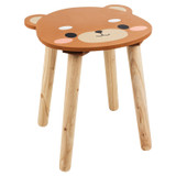 Wooden Animal Face Children's Stool