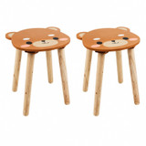 Wooden Animal Face Children's Stool