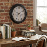 30cm Black Analogue Wall Clock with Thermometer & Humidity