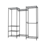 174cm 4 Rail Wire Garment Rack with 8 Shelves