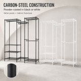 174cm 4 Rail Wire Garment Rack with 8 Shelves