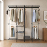 195cm 4 Column Wire Wardrobe with 4 Rails and 6 Shelves