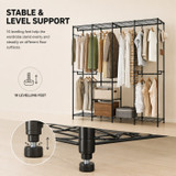 195cm 4 Column Wire Wardrobe with 4 Rails and 6 Shelves