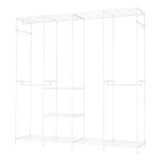 195cm 4 Column Wire Wardrobe with 4 Rails and 6 Shelves