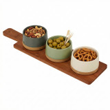 4/5 Piece Bamboo Dip Bowl Serving Set