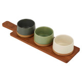 4/5 Piece Bamboo Dip Bowl Serving Set